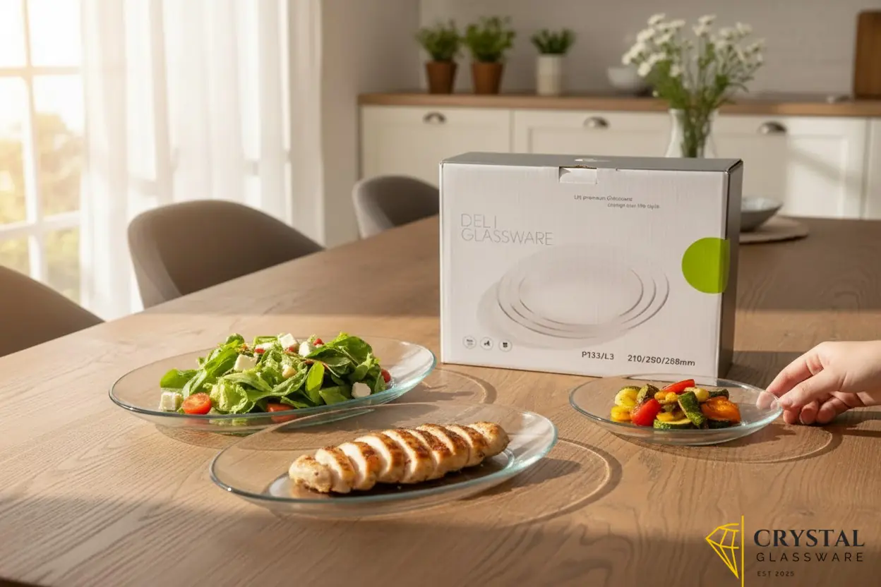 Deli Glass Ware 3 Pcs Oval Glass Serving Dish / Bowl Set | Crystal Clear Glass | For Salan, Rice & Serving